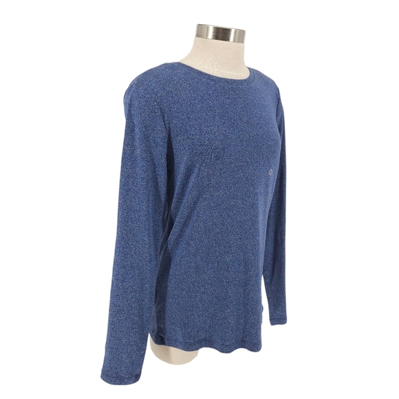 Eddie Bauer Shirt Heather Blue Long Sleeve Crew Neck Pullover Top XL - Picture 2 of 6